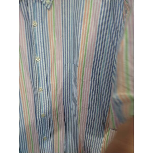 Cremieux Men's 3XB Candied Striped Collared Short Sleeve Pocket Shirt - Picture 4 of 9